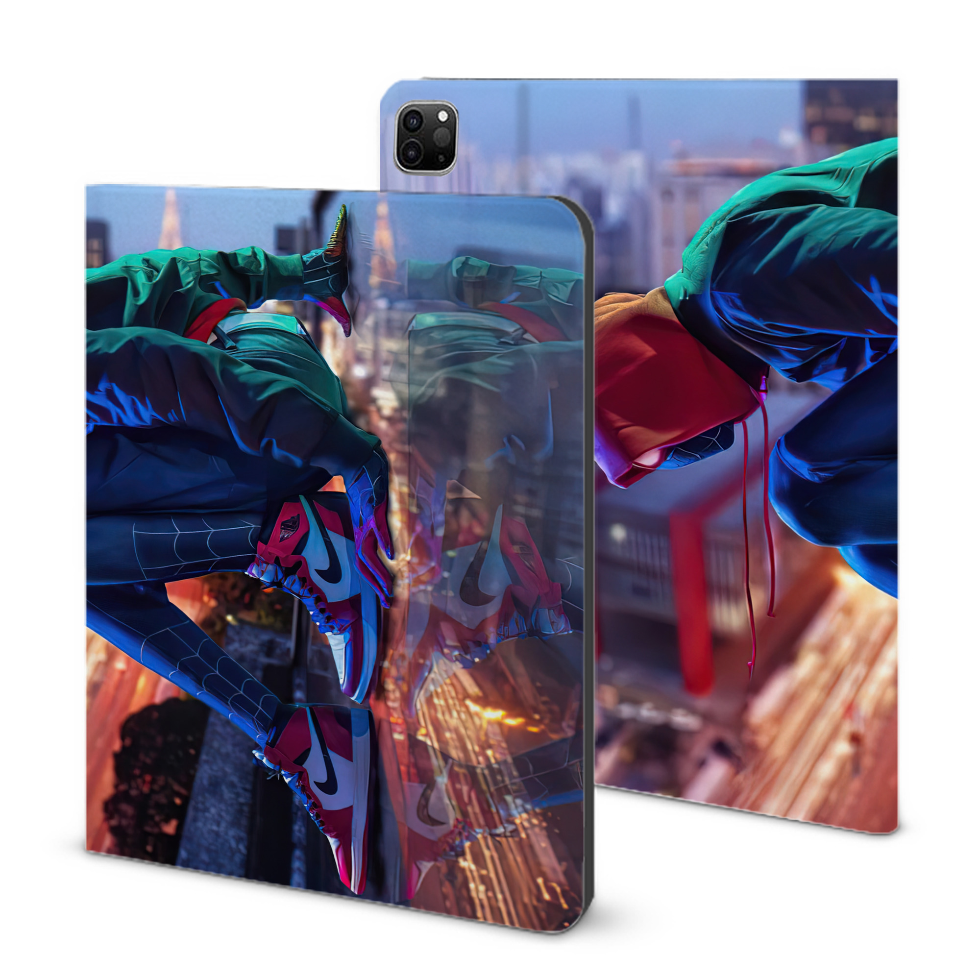 （画像用） Spider Man スパイダーマン IPad ケース ブック型 PUレザー TPU 耐衝撃 軽量 薄型 ペン収納なし 全面保護 IPad 各モデル対応